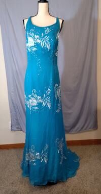 Avanti Beaded Silk Gown